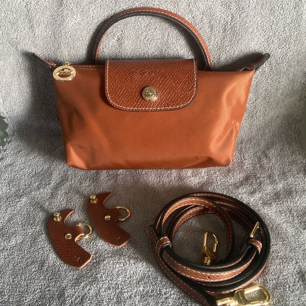 Longchamp Le Pliage Brown Canvas Cosmetics Case